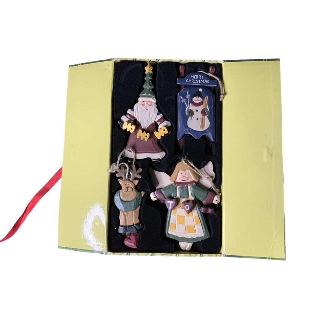 IWGAC Wooden Christmas Ornament 12 pcs With Original Storage Box - Complete